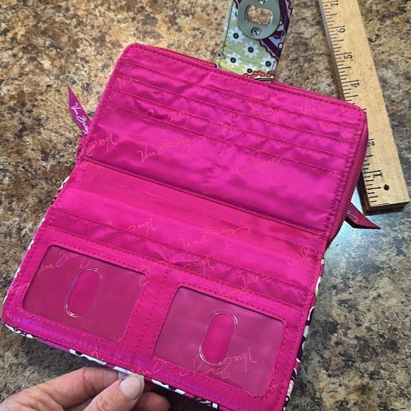 Vera Bradley Pink and Purple Quilted Wallet - Picture 5 of 6